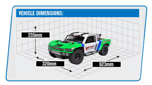 CORALLY SHIROI XP6 ROLLER SHORT COURSE TRUCK RTR - GREEN