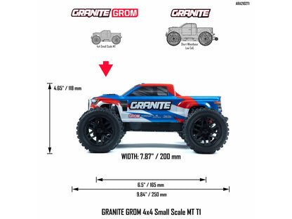 1/18 GRANITE GROM MEGA 4X4 MT with Battery & Charger Blue