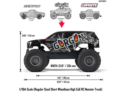1/10 GORGON MEGA 550 2WD MT RTA Kit w/Batt & Chg Gunmetal