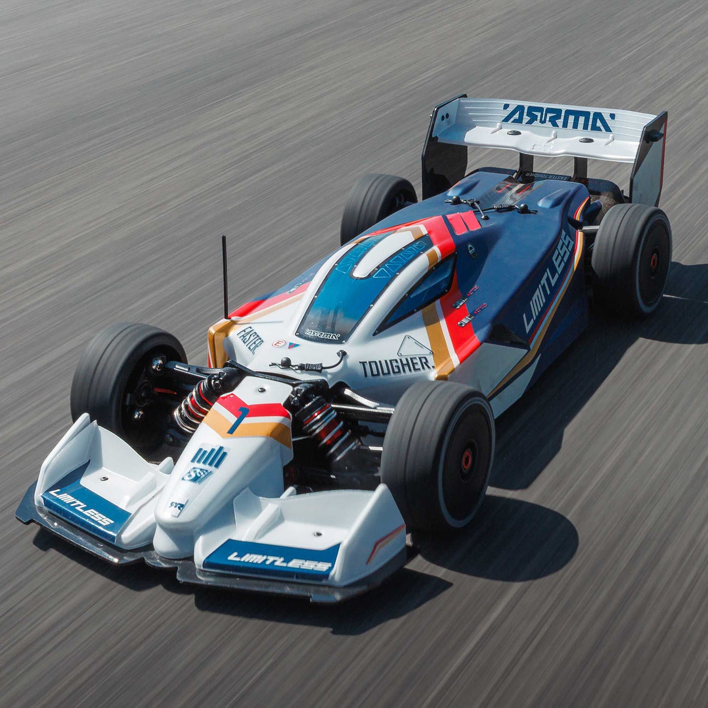 ** PREORDER 05-10-2025 ** 1/7 LIMITLESS 8S AVC 4X4 RTR BLX Street Speed, SPEED MACHINE White/Blue C-ARA7816T2