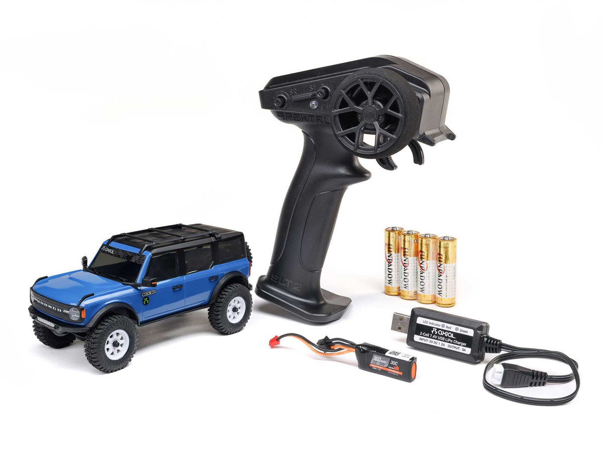 1/30 SCX30 Ford Bronco 4X4 RTR Rock Crawler Blue