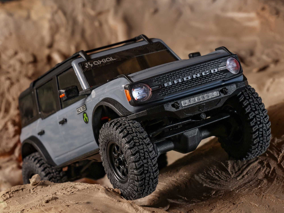 1/30 SCX30 Ford Bronco 4X4 RTR Rock Crawler Grey