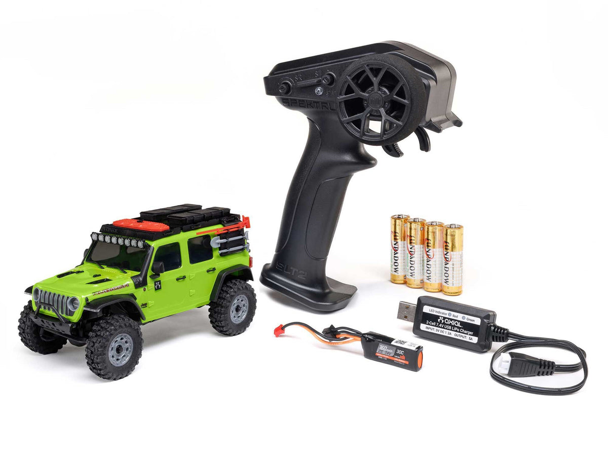 1/30 SCX30 Jeep Wrangler JLU 4X4 RTR Rock Crawler Green