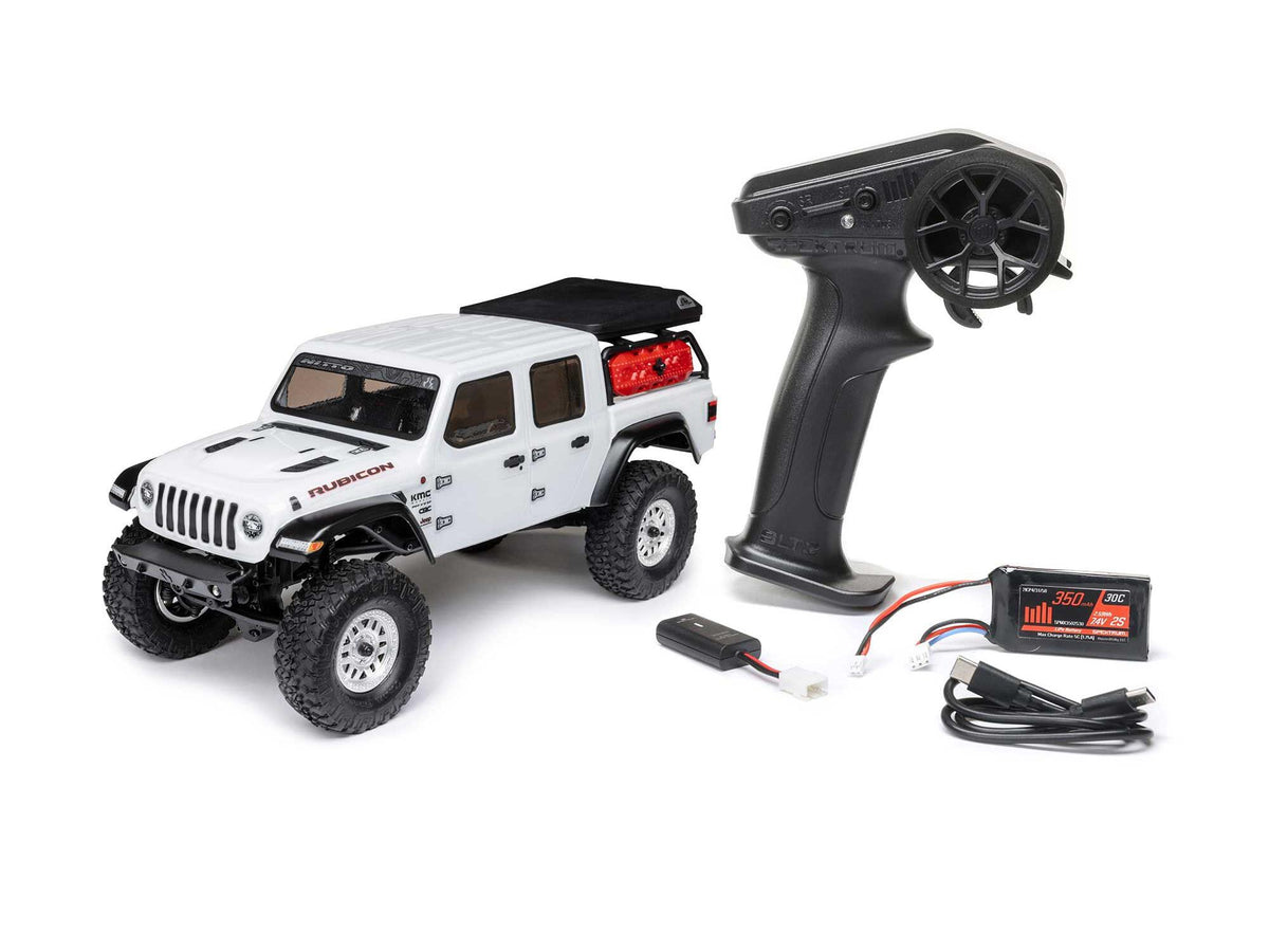 1/24 SCX24 Jeep JT Gladiator 4WD Rock Crawler RTR White