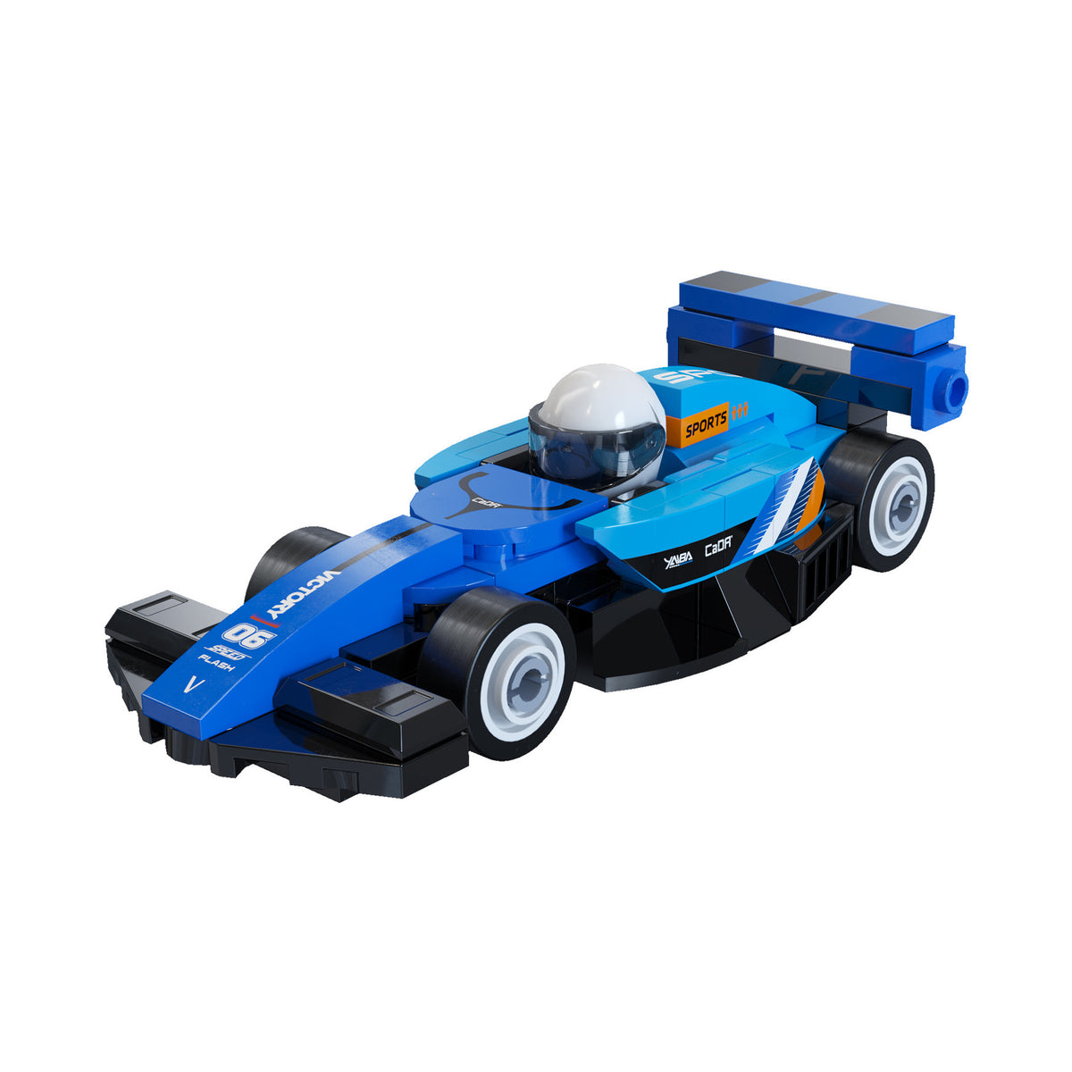 Mini Blue Circuit Racing Car - 70 pcs