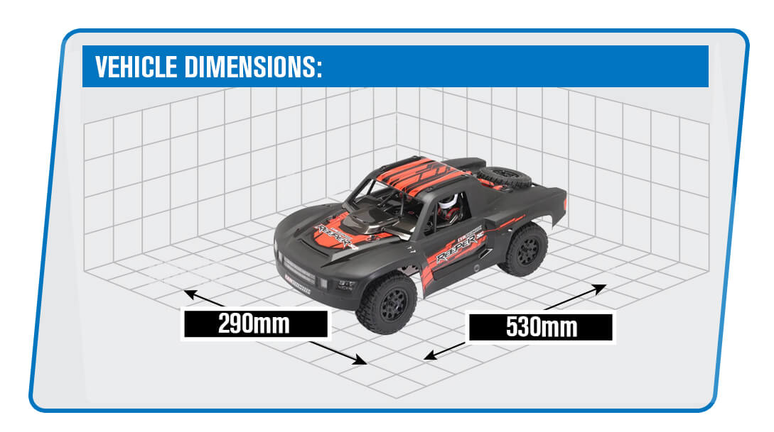 CEN RACING REEPER SC 1/10 4WD RTR BRUSHLESS TRUCK - MATTE BLACK WITH RED AND BLUE DECALS