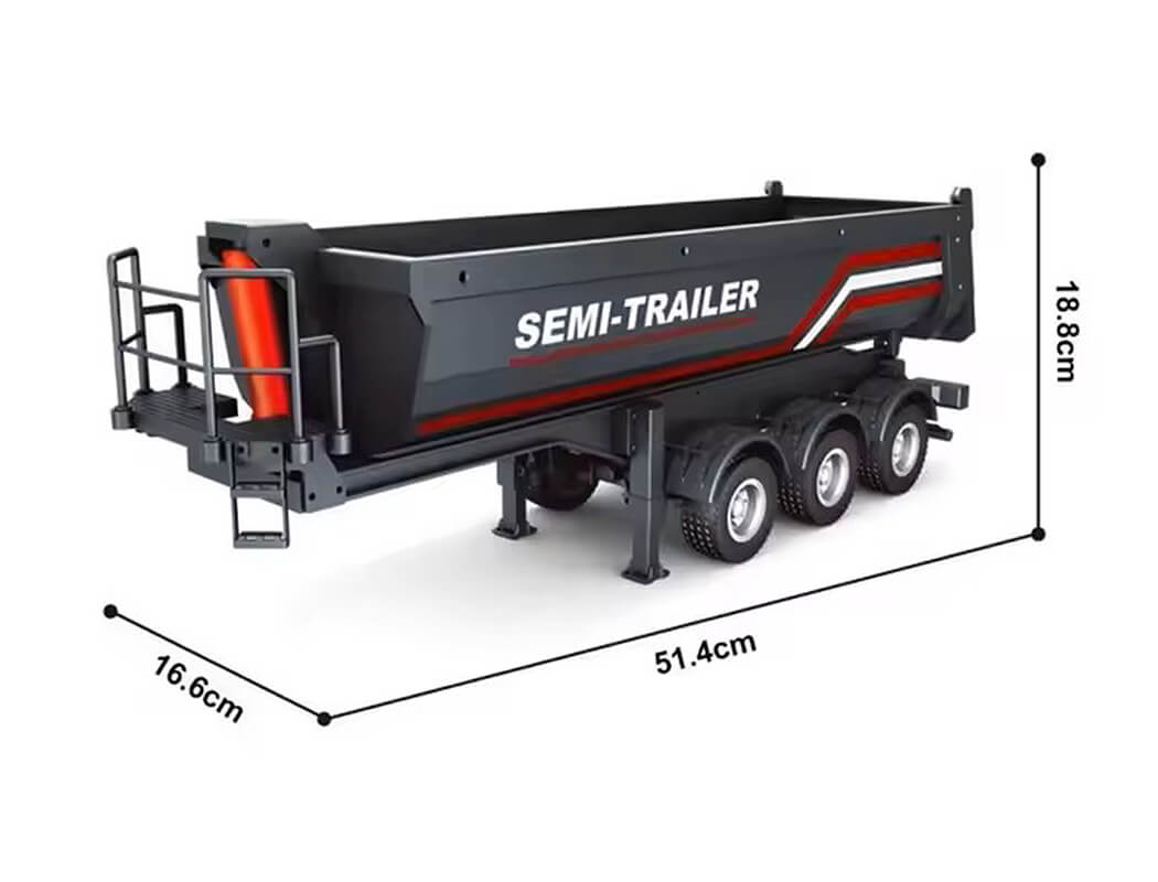 HUINA BLACK TRUCK TRAILER FOR 1501 SCANIA CABS