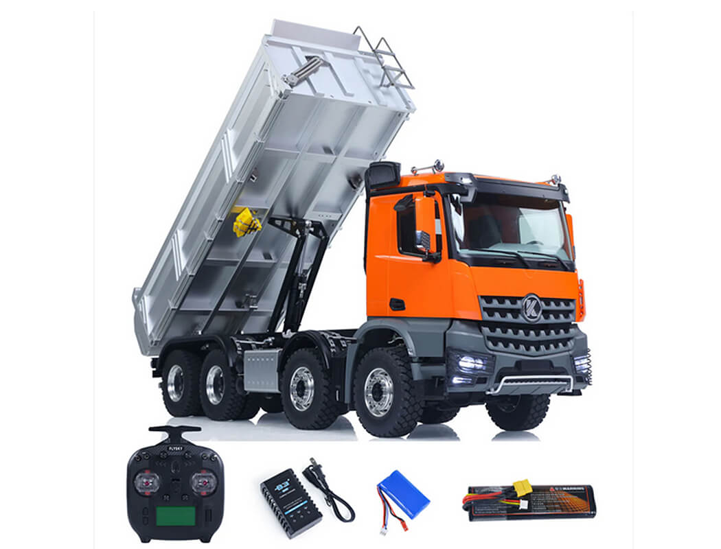 HUINA K5701 1/14 KABOLITE DUMP METAL 8X8 TRUCK 2-SPEED ORANGE