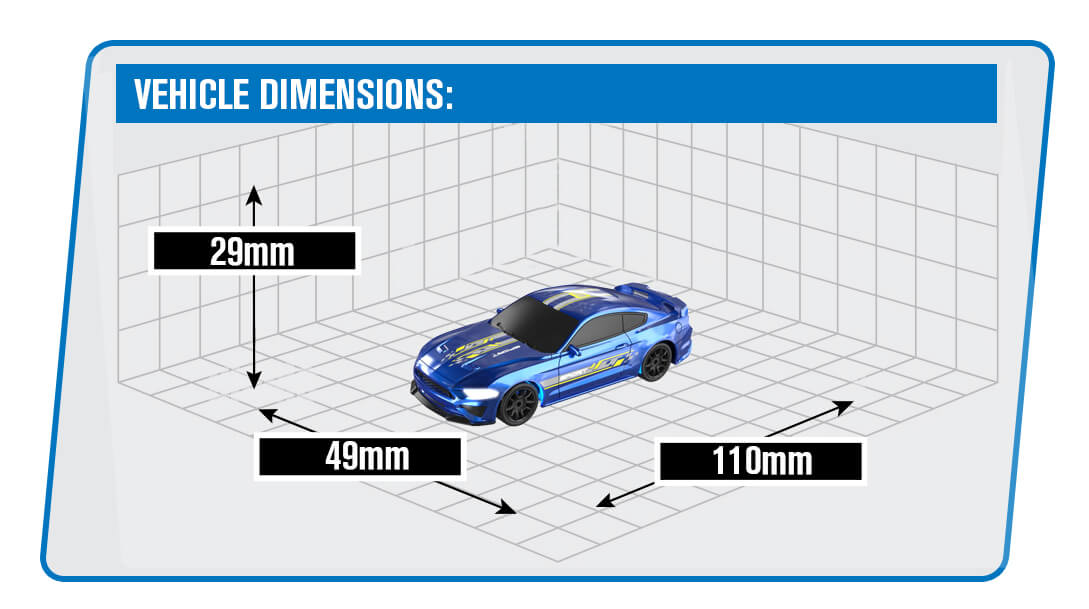 E-ZEE RC 1/43 LIGHTING MUSCLE 4WD DRIFT CAR WITH GYRO - BLUE