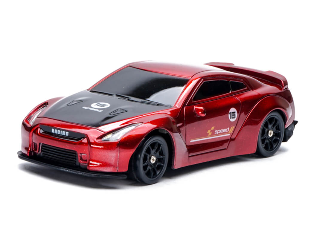 E-ZEE RC 1/43 LIGHTING GTR 4WD DRIFT CAR WITH GYRO - RED