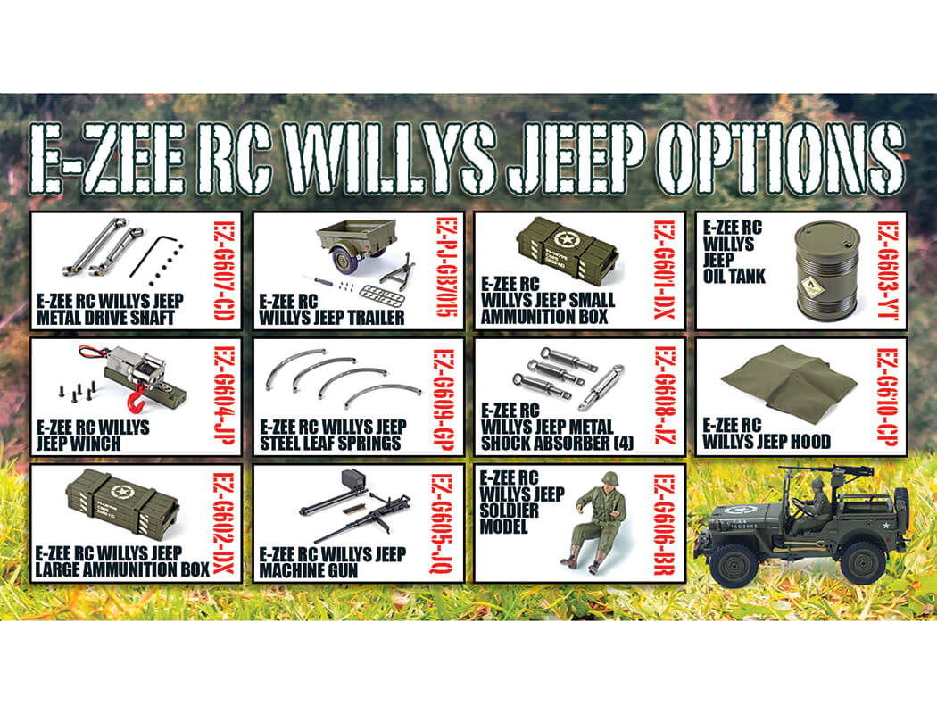 E-ZEE RC 1/10 4WD RC WILLYS JEEP WITH LED LIGHTS