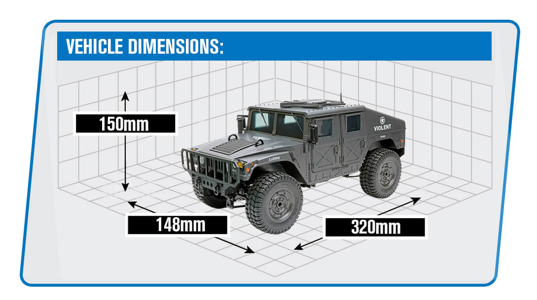 E-ZEE RC 1/16 4WD RC HUMMER MILITARY TRUCK - BLACK