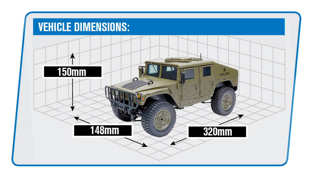 E-ZEE RC 1/16 4WD RC HUMMER MILITARY TRUCK - GREEN