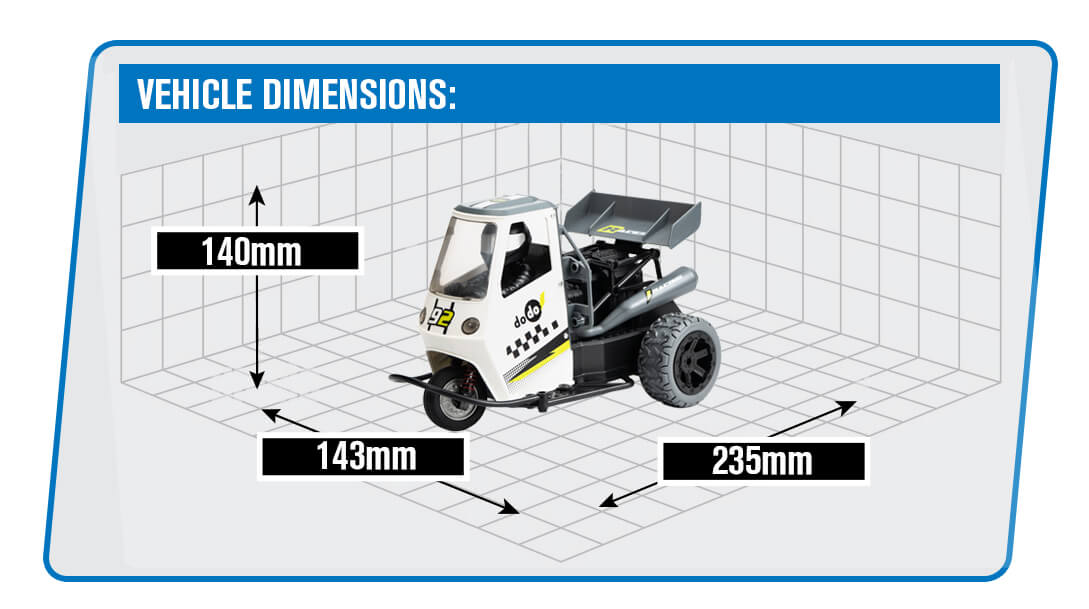 E-ZEE RC 1/16 TRICYCLE RTR WITH LIGHT,SOUND AND EXHAUST FUNCTIONS