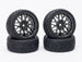 FASTRAX 1/10 STREET/TREAD TYRE STAR SPOKE GUN METAL WHEEL COMPLETE SET OF 4