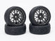 FASTRAX 1/10 STREET/TREAD TYRE STAR SPOKE GUN METAL WHEEL COMPLETE SET OF 4