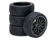 FASTRAX 1/10 STREET/TREAD TYRE STAR SPOKE GUN METAL WHEEL COMPLETE SET OF 4