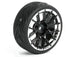 FASTRAX 1/10 STREET/TREAD TYRE 14SP BLACK/CHROME WHEEL