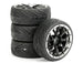 FASTRAX 1/10 STREET/TREAD TYRE 14SP BLACK/CHROME WHEEL