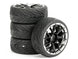 FASTRAX 1/10 STREET/TREAD TYRE 14SP BLACK/CHROME WHEEL