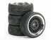 FASTRAX 1/10 STREET/TREAD TYRE CLASSIC BLACK/CHROME WHEEL