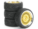 FASTRAX 1/10 STREET/TREAD TYRE CLASSIC GOLD/CHROME WHEEL