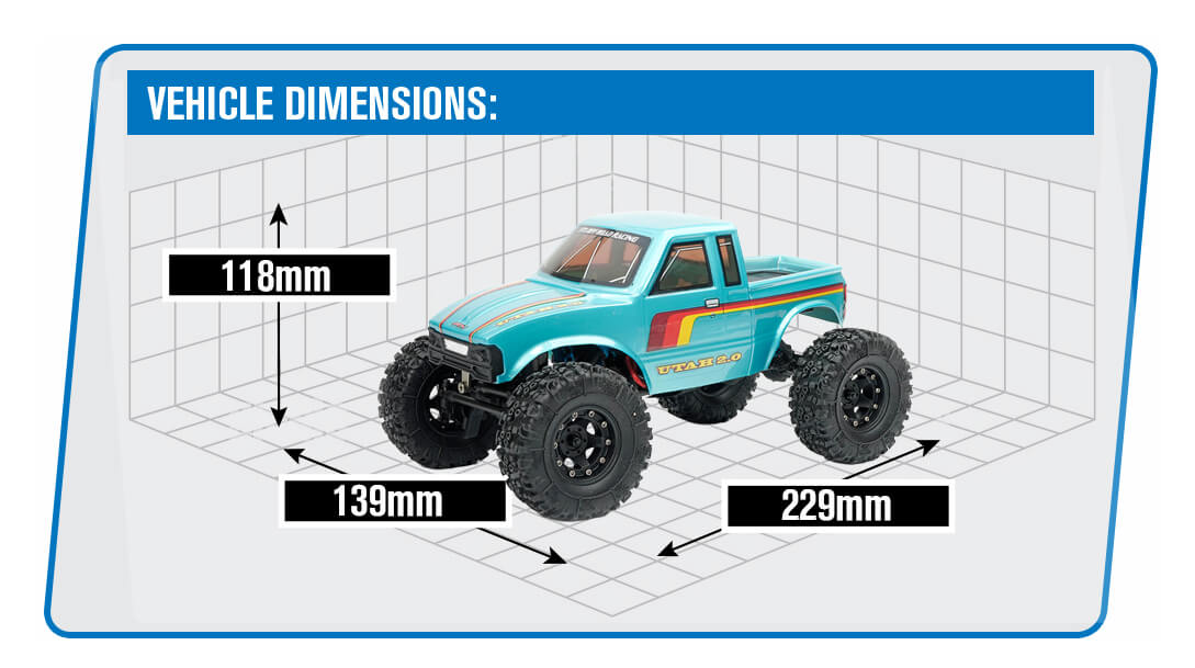 FTX UTAH 2.0 1:18 BRUSHLESS 2-SPEED LCG CRAWLER - METALLIC TEAL