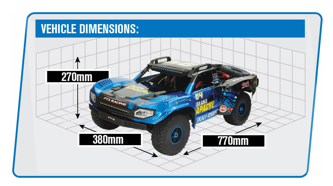 FTX GRAND APACHE 1/7 BRUSHLESS 8S TROPHY TRUCK - BLUE