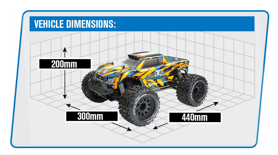 FTX RAMRAIDER 1/10 BRUSHED MONSTER TRUCK RTR - ORANGE/BLUE