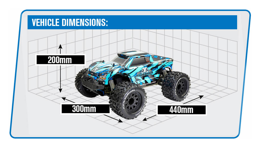 FTX RAMRAIDER 1/10 BRUSHED MONSTER TRUCK RTR - SKY/BLUE