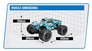 FTX RAMRAIDER 1/10 BRUSHED MONSTER TRUCK RTR - SKY/BLUE