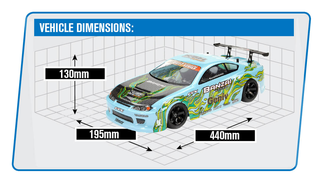 FTX BANZAI 1/10 STREET/DRIFT NITRO 4WD RTR CAR - BLUE