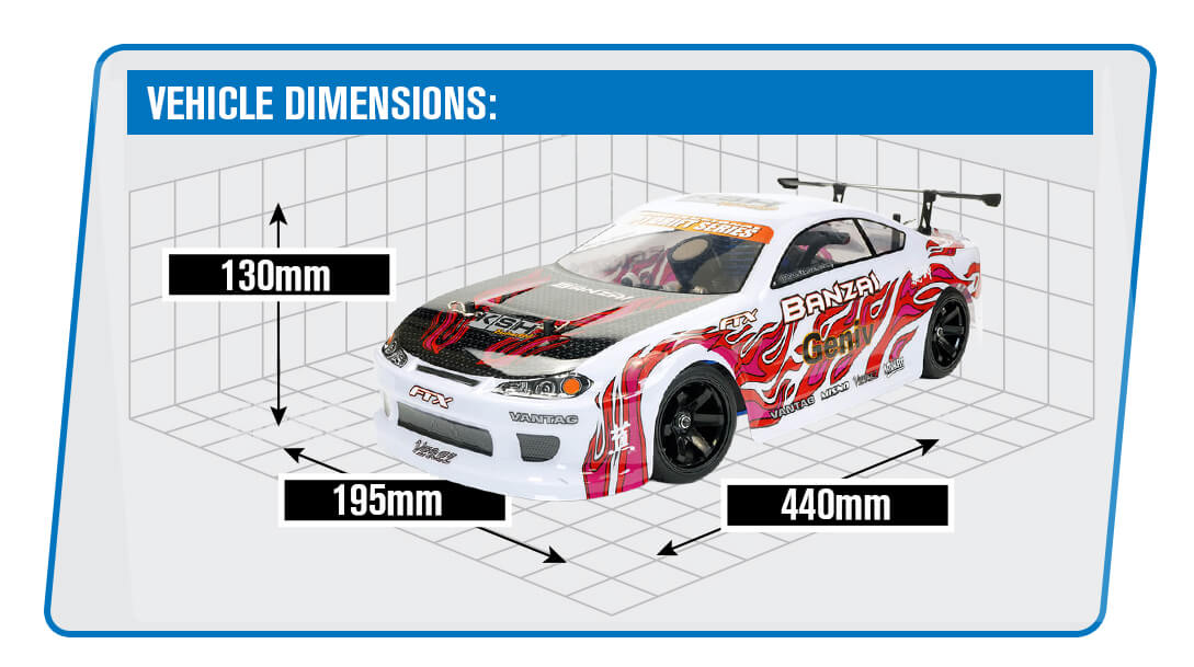 FTX BANZAI 1/10 STREET/DRIFT NITRO 4WD RTR CAR - WHITE