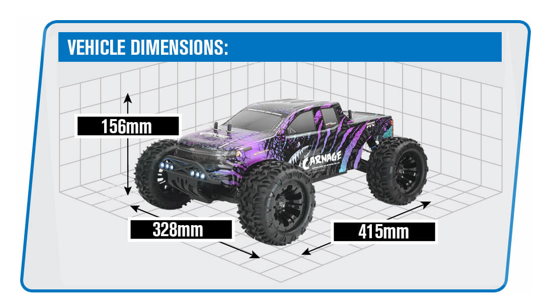 FTX CARNAGE 2.0 1/10 BRUSHLESS TRUCK 4WD RTR WITH LIPO BATTERY & CHARGER