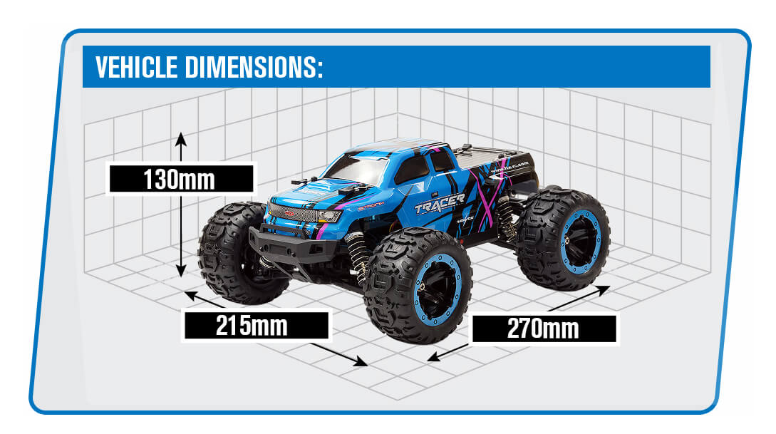 FTX TRACER 1/16 4WD BRUSHLESS MONSTER TRUCK RTR - BLUE