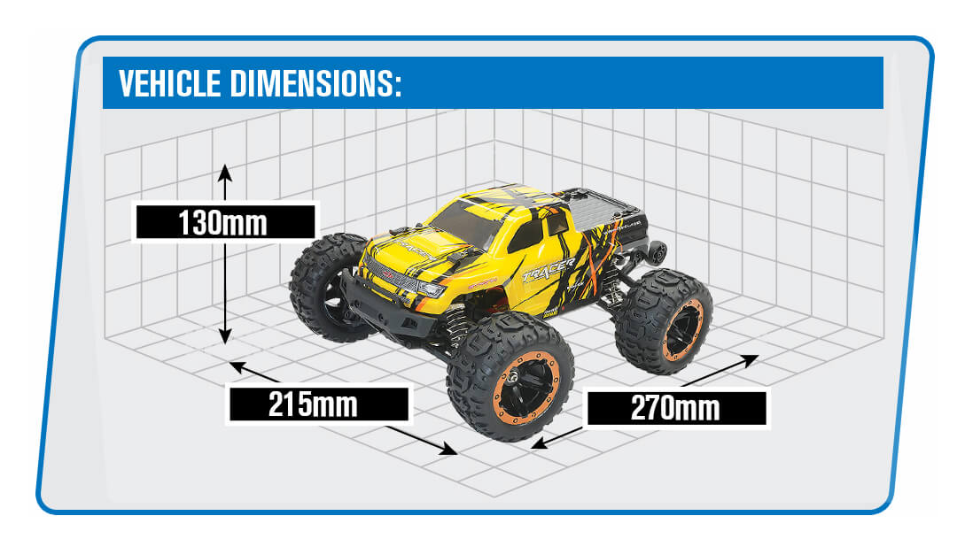 FTX TRACER 1/16 4WD BRUSHLESS MONSTER TRUCK RTR - YELLOW