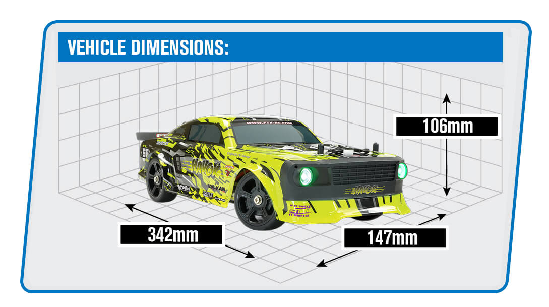 FTX HAVOK 1/14 4WD DRIFT ROADSTER CAR - YELLOW
