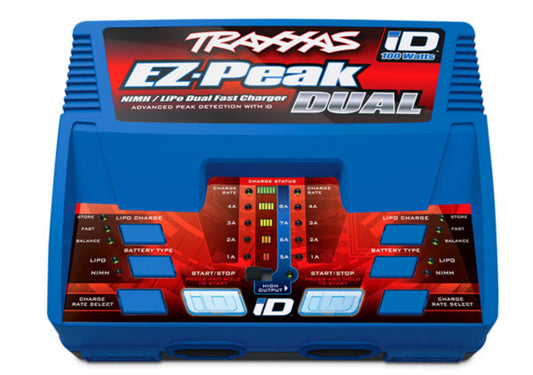 Traxxas EZ-Peak Dual 8 Amp 100 Watt NiMH/LiPo Charger with iD Auto Battery Identification - TRX2972TX