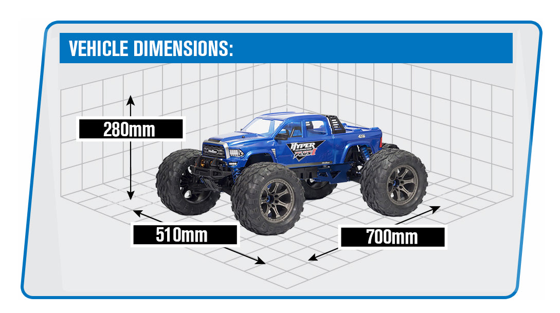 HOBAO HYPER MT PLUS II ELEC W/HW150A ESC,32KGSERVO - BLUE