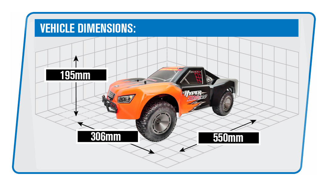 HOBAO HYPER 10SC 2.0 ELECTRIC TRUCK RTR WITH ORANGE/BLACK BODY