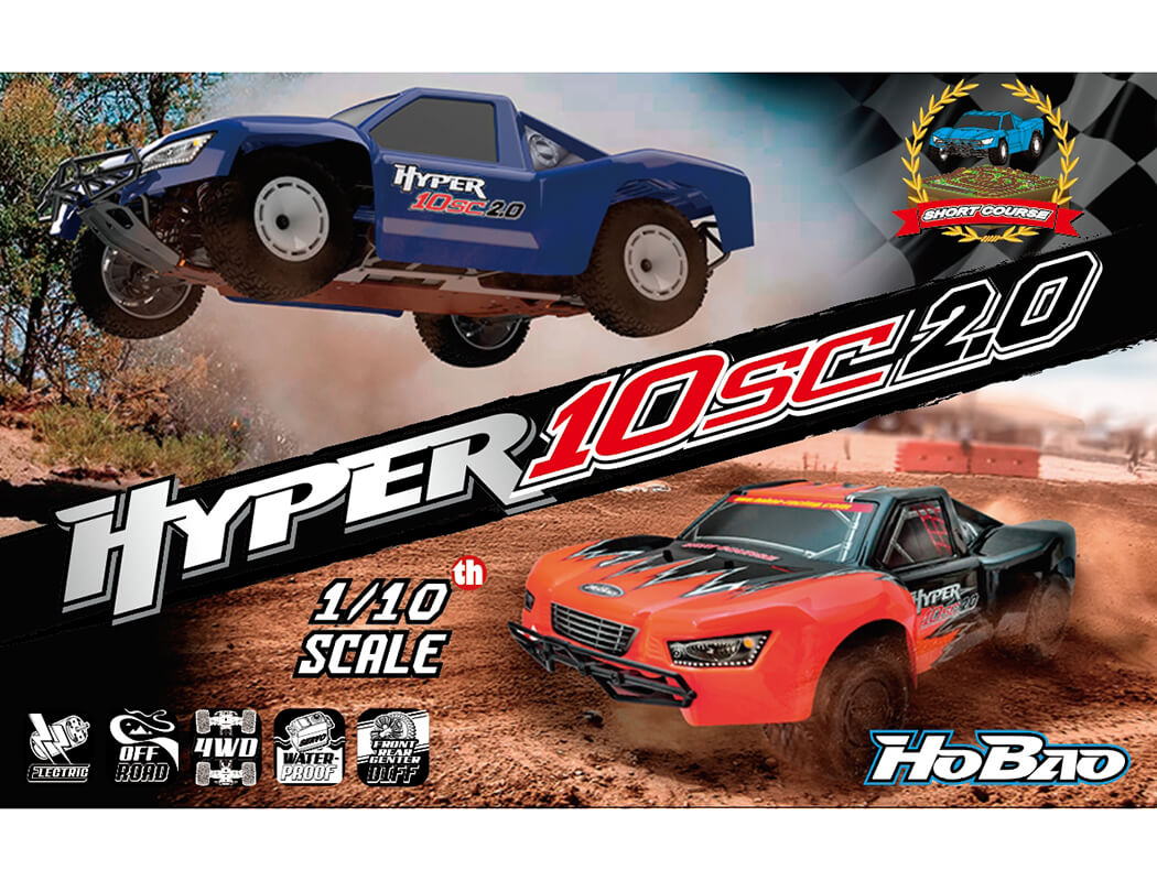 HOBAO HYPER 10SC 2.0 ELECTRIC TRUCK RTR WITH BLUE/WHITE BODY