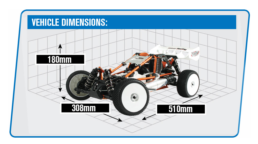 HOBAO HYPER CAGE BUGGY RTR W/MACH*28 ENGINE - ORANGE