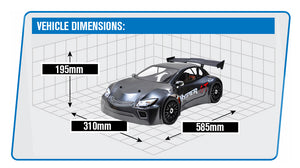 HOBAO HYPER GTS ONROAD RTR W/100A ESC, 18KG SERVOS, 2.4GHZ - GREY