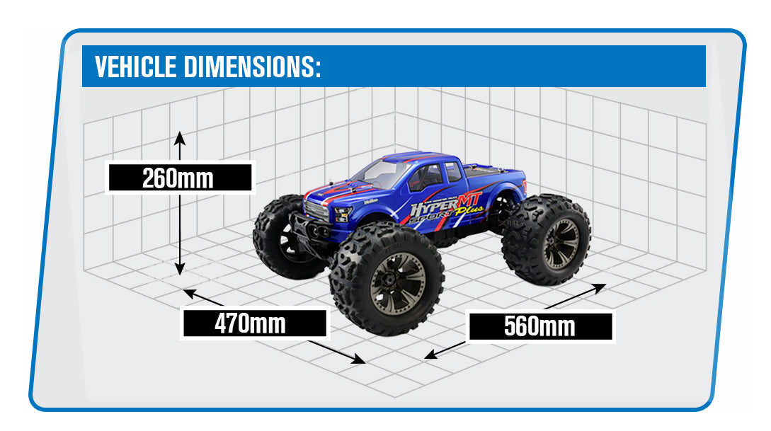 HOBAO HYPER MT SPORT PLUS NITRO RTR WITH 18KG SERVOS - BLUE