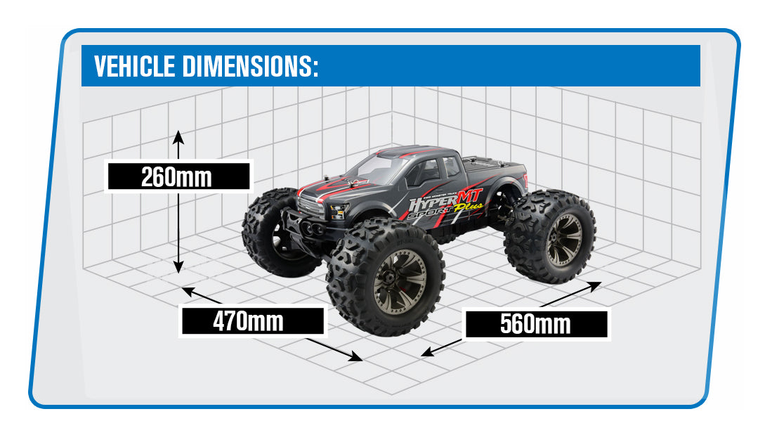 HOBAO HYPER MT SPORT PLUS ELEC RTR W/HW150A ESC, 18KG SERVO - GREY