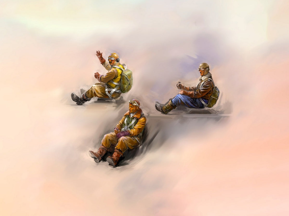 WWII Axis Pilots In The Cockpit (German / Italian / Japanese) 3 Figures