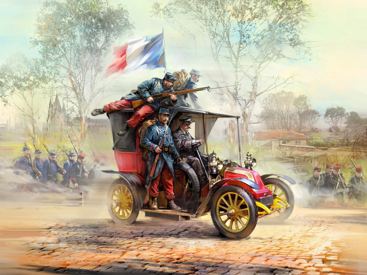 Battle of the Marne (1914) Taxi Car with French Infantry