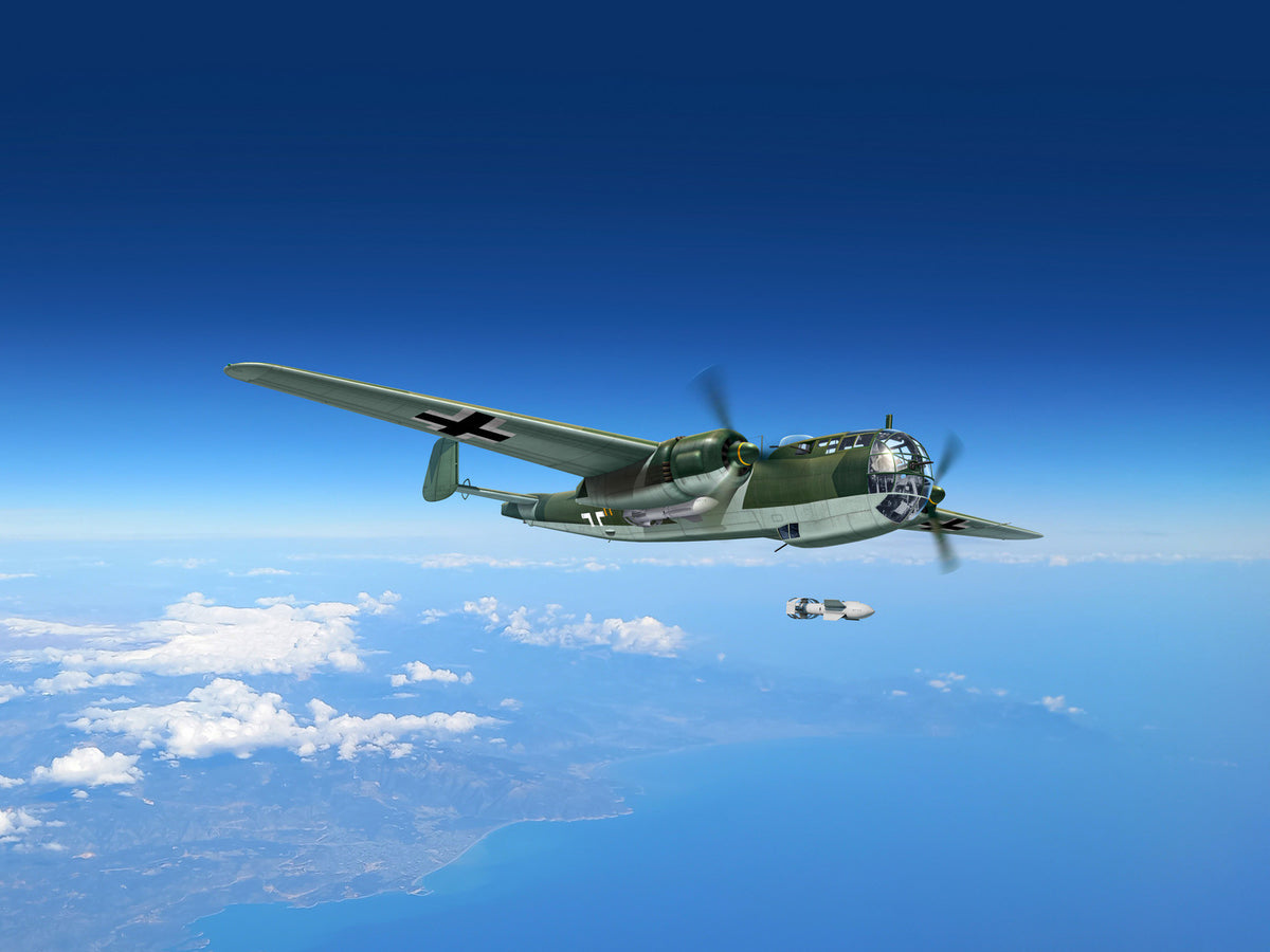 Do 217K-2 with Gliding Bombs Fritz-X WWII German Bomber
