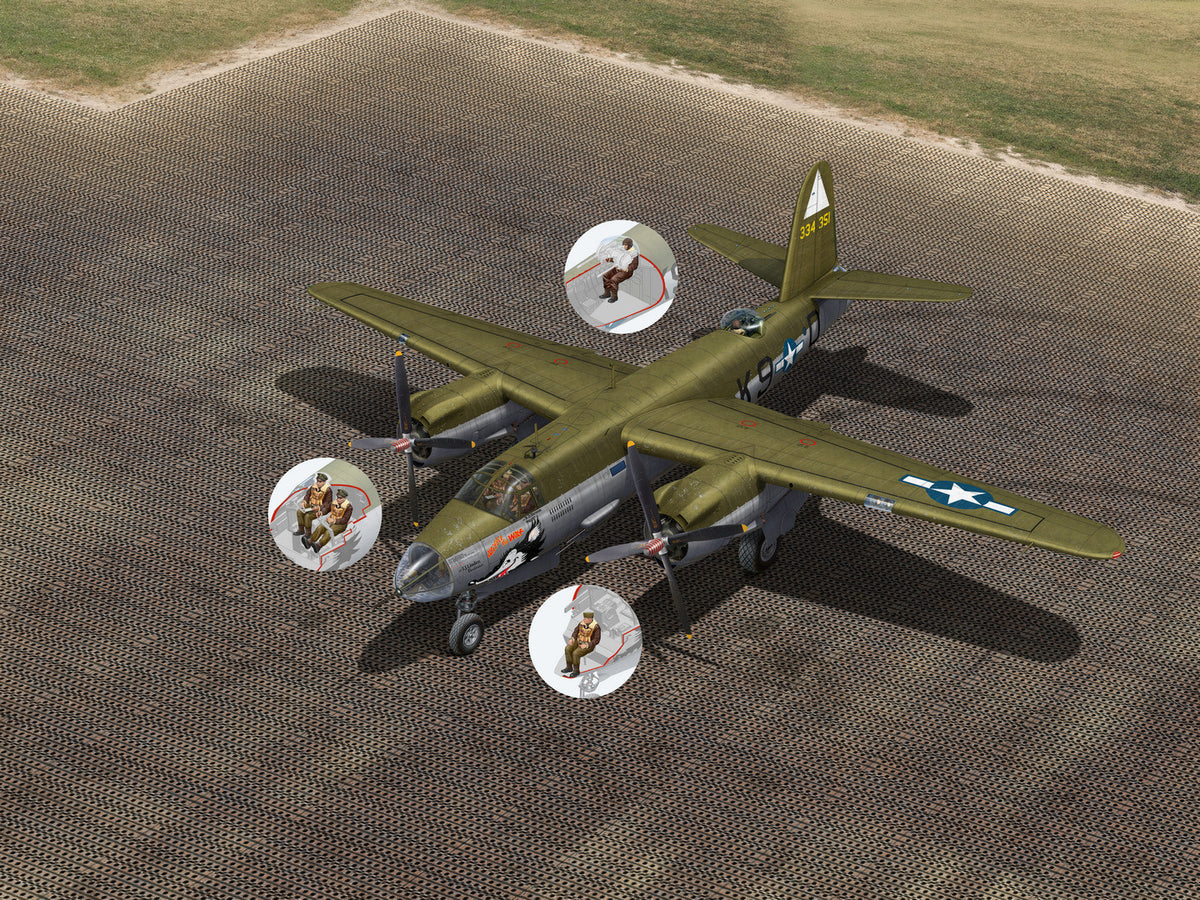 Airfield of the American Bomber Group (B-26G Marauder with Crew & Landing Mat)
