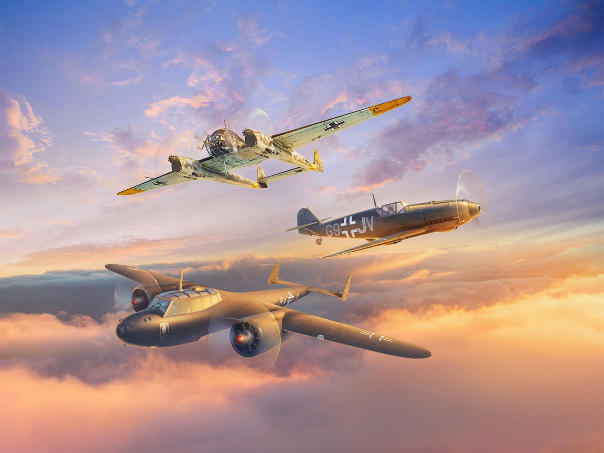 Set of 3 Luftwaffe Night Fighters (Bf 109E-4 / Do 172-10 Kauz II / Fw 189A-1)
